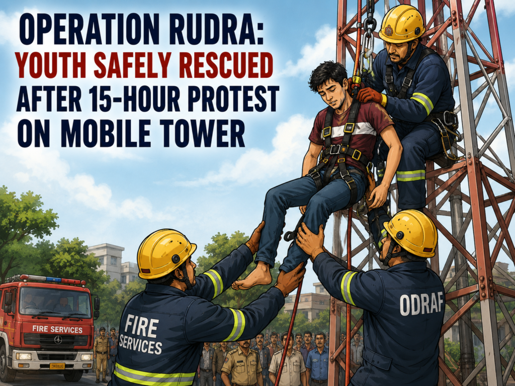 Operation Rudra: Youth Safely Rescued After 15-Hour Protest on Mobile Tower