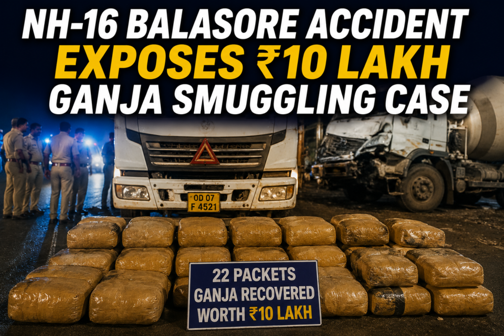 NH-16 Balasore Accident Exposes ₹10 Lakh Ganja Smuggling Case