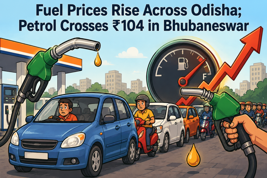 Fuel Prices Rise Across Odisha; Petrol Crosses ₹104 in Bhubaneswar