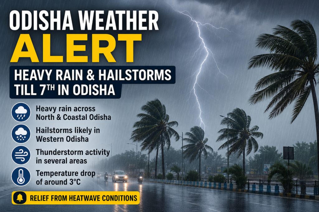 Odisha Weather Alert: Heavy Rain & Hailstorms Forecast Till 7th in Odisha