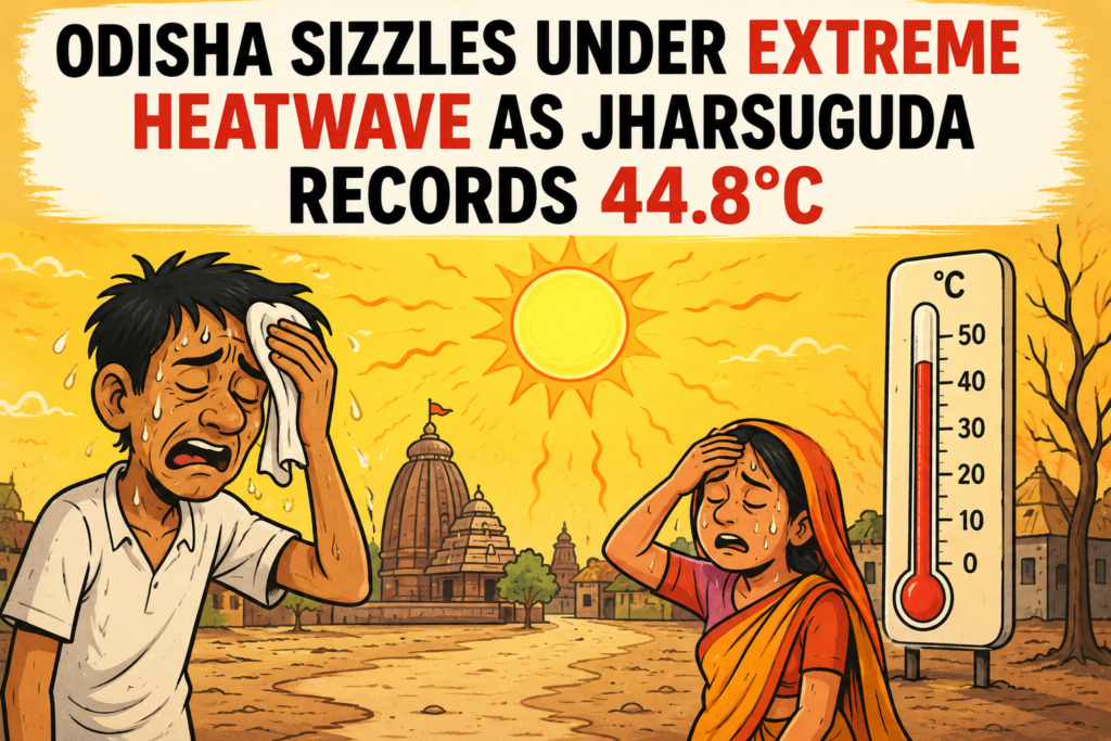 Odisha Sizzles Under Extreme Heatwave as Jharsuguda Records 44.8°C
