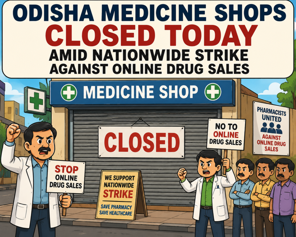 Odisha Medicine Shops Closed Today Amid Nationwide Strike Against Online Drug Sales