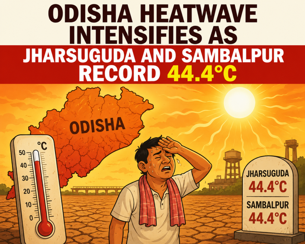 Odisha Heatwave Intensifies as Jharsuguda and Sambalpur Record 44.4°C