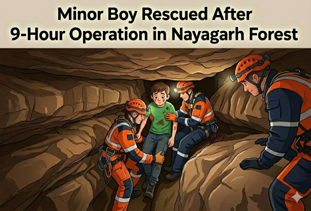 Minor Boy Rescued After 9-Hour Operation in Nayagarh Forest