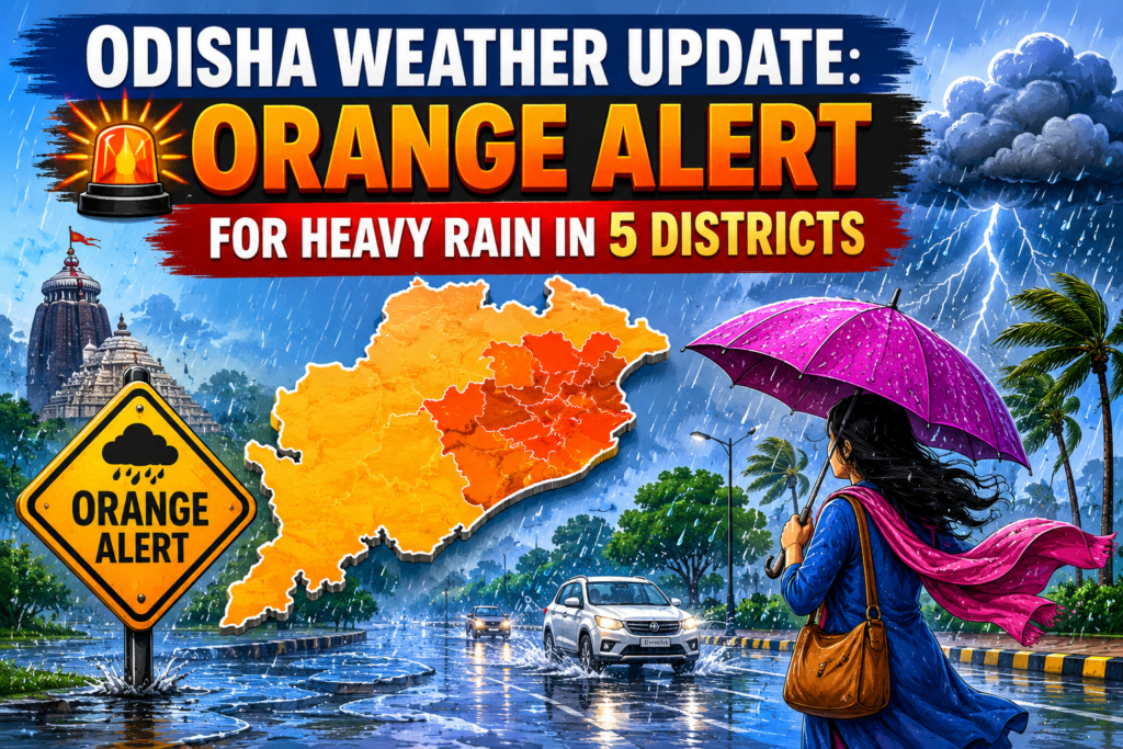 Odisha Weather Update: Orange Alert for Heavy Rain in 5 Districts