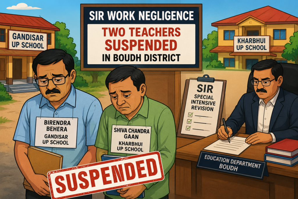 Two Boudh Teachers Suspended Over Alleged Negligence in SIR Work