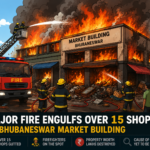 Major Fire Engulfs Over 15 Shops at Bhubaneswar Market Building