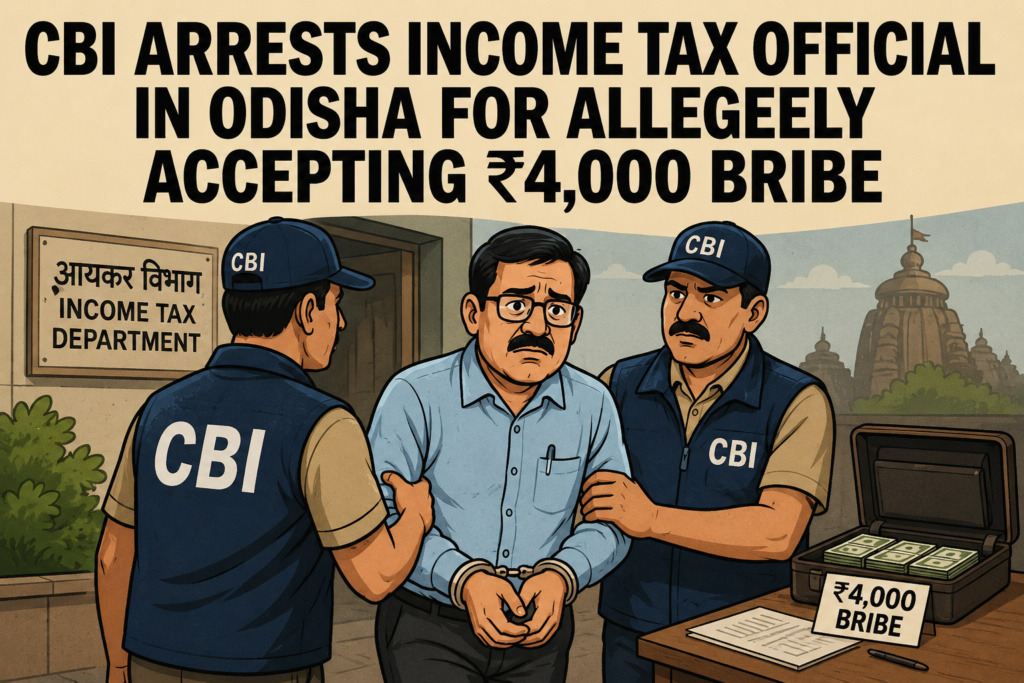 CBI Arrests Income Tax Official in Odisha for Allegedly Accepting ₹4,000 Bribe