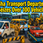 Transport officials inspect vehicles during an enforcement drive in Odisha.