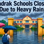 Students stay home as Bhadrak schools remain closed due to heavy rainfall and waterlogging.