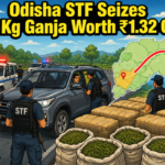 Odisha STF officials seize 263 kg of ganja after intercepting a suspected smuggling vehicle during a highway operation.