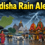 Dark monsoon clouds over Odisha as heavy rain and thunderstorms are forecast for the next three days.