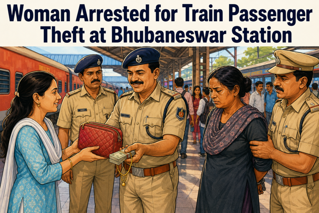 Bhubaneswar GRP police arrest woman accused of stealing cash and gold chain from train passenger