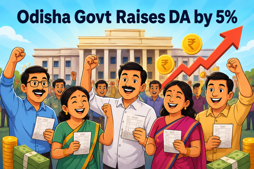 Odisha Government announces 5% Dearness Allowance hike for state employees.