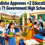 Students at a government high school in Odisha where higher secondary education will be introduced.