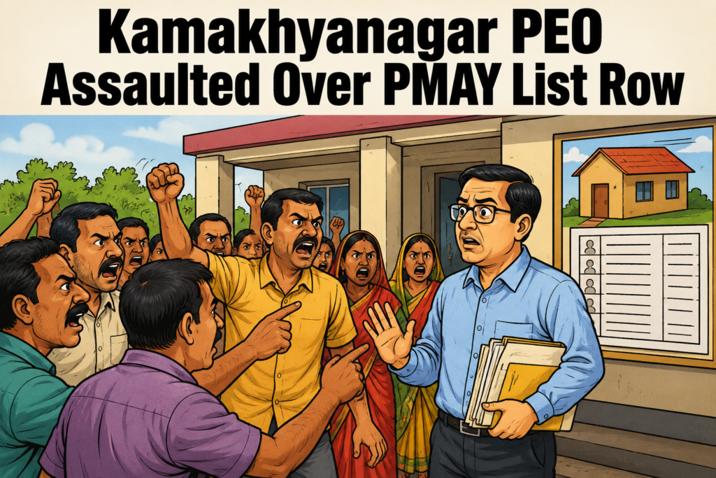 Panchayat Executive Officer allegedly assaulted inside Kamakhyanagar Block office over PMAY beneficiary list dispute