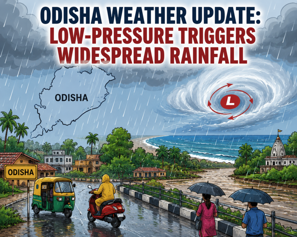 Odisha Weather Update: Low-Pressure Triggers Widespread Rainfall Across the State