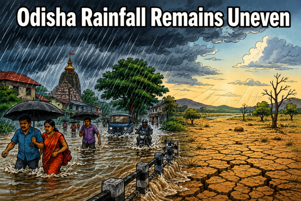 Heavy rain and flood-like conditions in northern and western Odisha