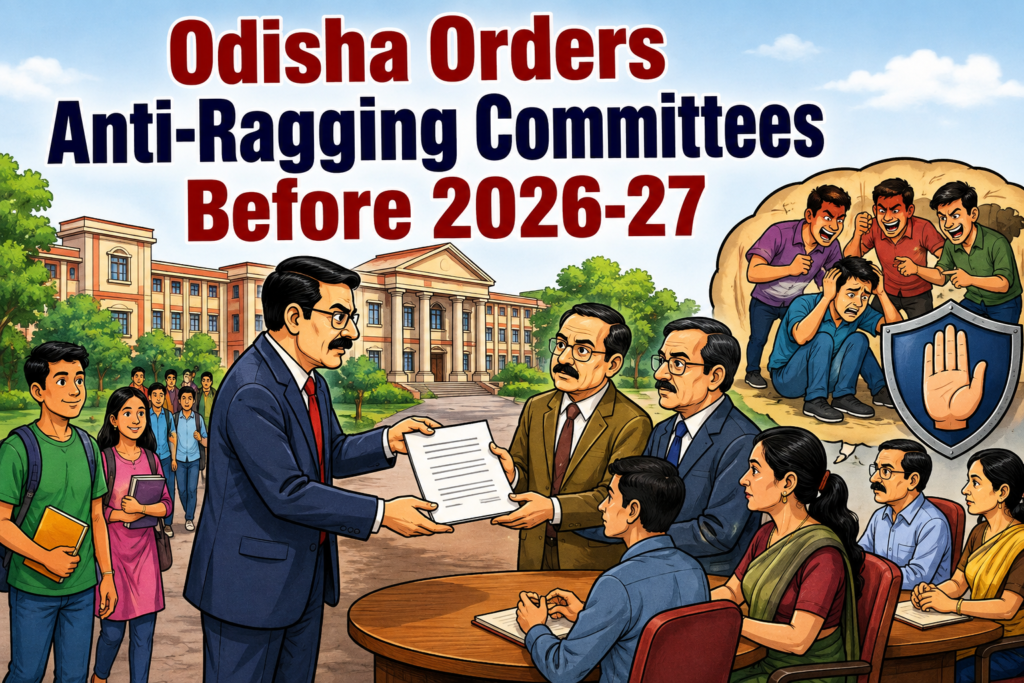 Odisha Government directive on anti-ragging committees in higher educational institutions