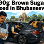 Excise officials seize brown sugar and a luxury car near Akhandalamani Temple in BJB Nagar, Bhubaneswar