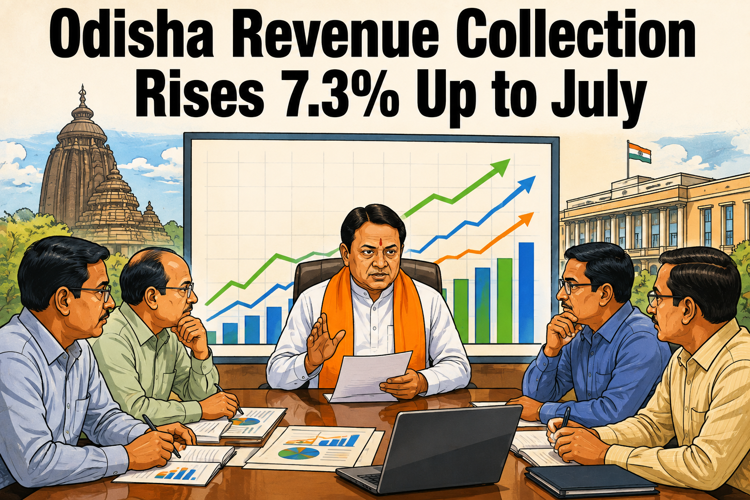 Odisha Chief Minister reviews revenue collection and expenditure at Lok Seva Bhavan