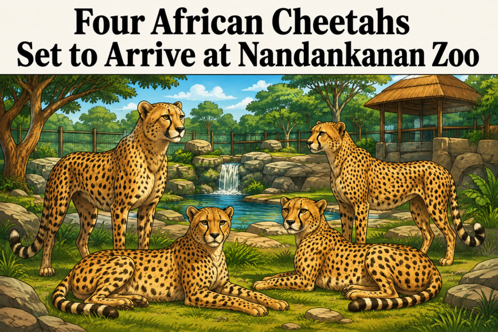 African cheetahs arriving at Nandankanan Zoological Park in Bhubaneswar