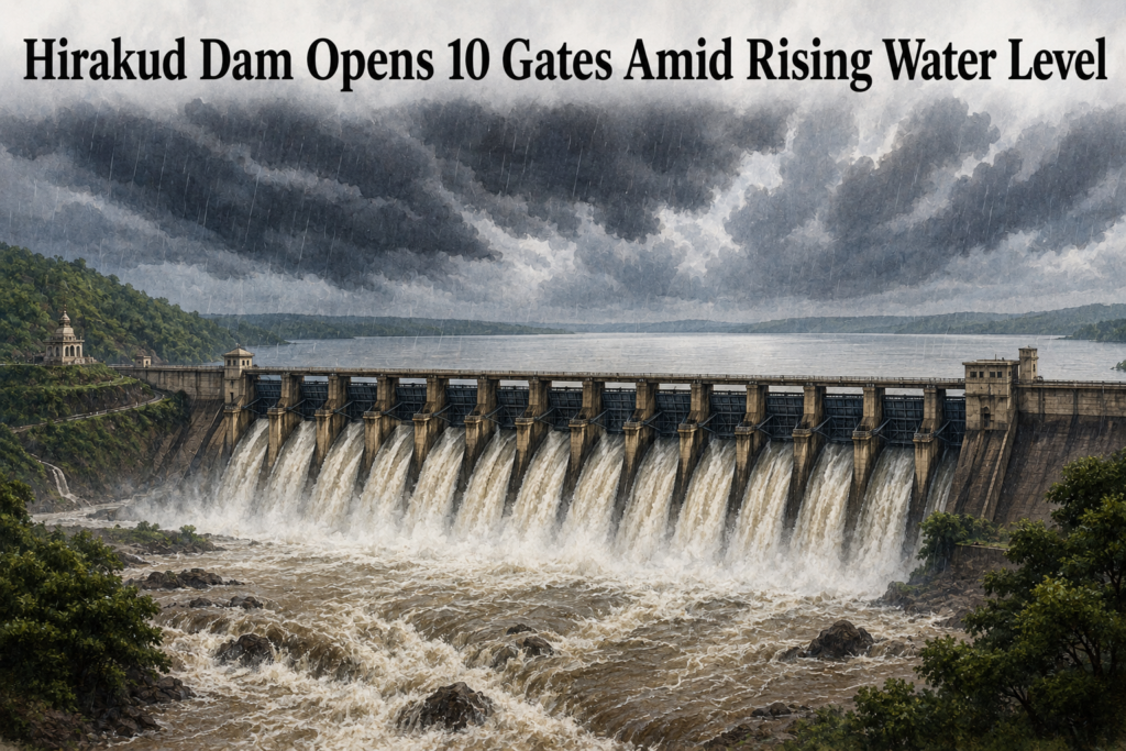 Hirakud Dam Opens 10 Gates as Water Level Rises