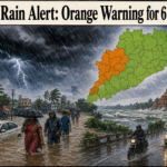 Heavy rainfall in Odisha as six western districts remain under orange warning