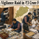 Odisha Vigilance officials conducting a raid in a ₹3 crore government fund misappropriation case