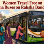 Women travelling on an Ama Bus during Raksha Bandhan in Odisha