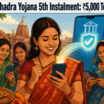 Eligible women beneficiaries receiving the Subhadra Yojana fifth instalment of ₹5,000 in Odisha
