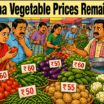 Customers buying vegetables at a market in Odisha amid rising prices.