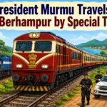 President Droupadi Murmu travelling to Berhampur on the President's Special Train during her official Odisha visit.