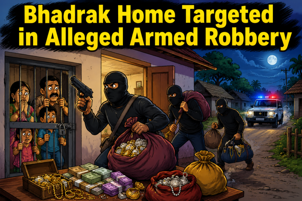 Police investigation after alleged armed robbery at a house in Judagadia village of Bhadrak district