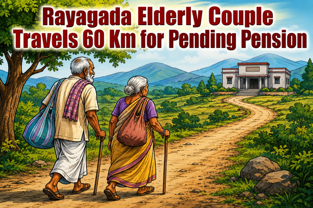 Elderly couple from Rayagada travelling to collect pending social security pension