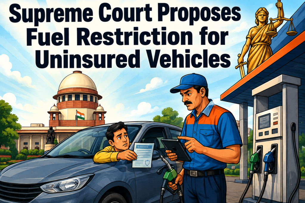 Supreme Court proposes pilot project to restrict fuel supply for uninsured vehicles
