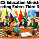 Union Education Minister Pralhad Joshi participating in the third day of the BRICS Education Ministers' Meeting