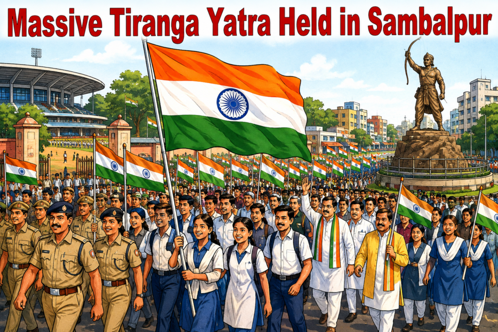 Massive Tiranga Yatra in Sambalpur under the Har Ghar Tiranga campaign