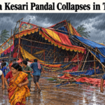 Jatra Kesari pandal collapsed after heavy rain and strong winds in Baghei, Tangi