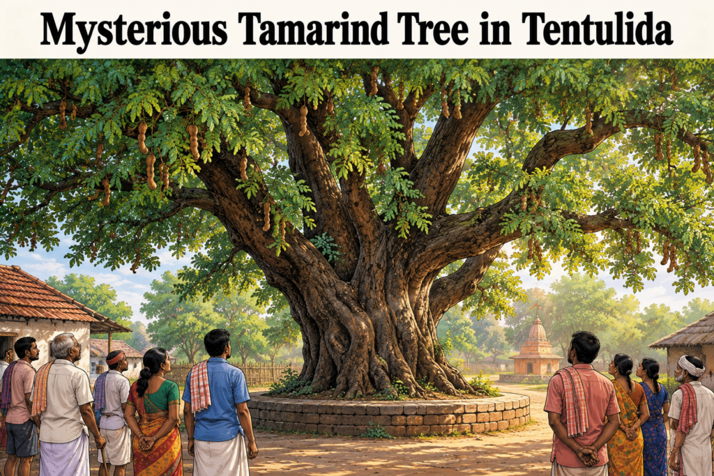 Mysterious centuries-old tamarind tree associated with village beliefs in Tentulida
