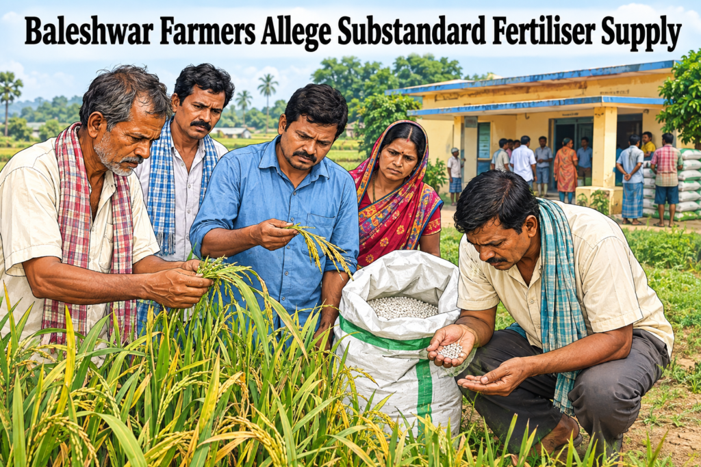 Farmers in Baleshwar raising concerns over alleged substandard fertiliser supplied through Bartana Seva Cooperative Society