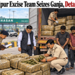 Sambalpur Excise officials seize ganja from a container near Shasan toll gate
