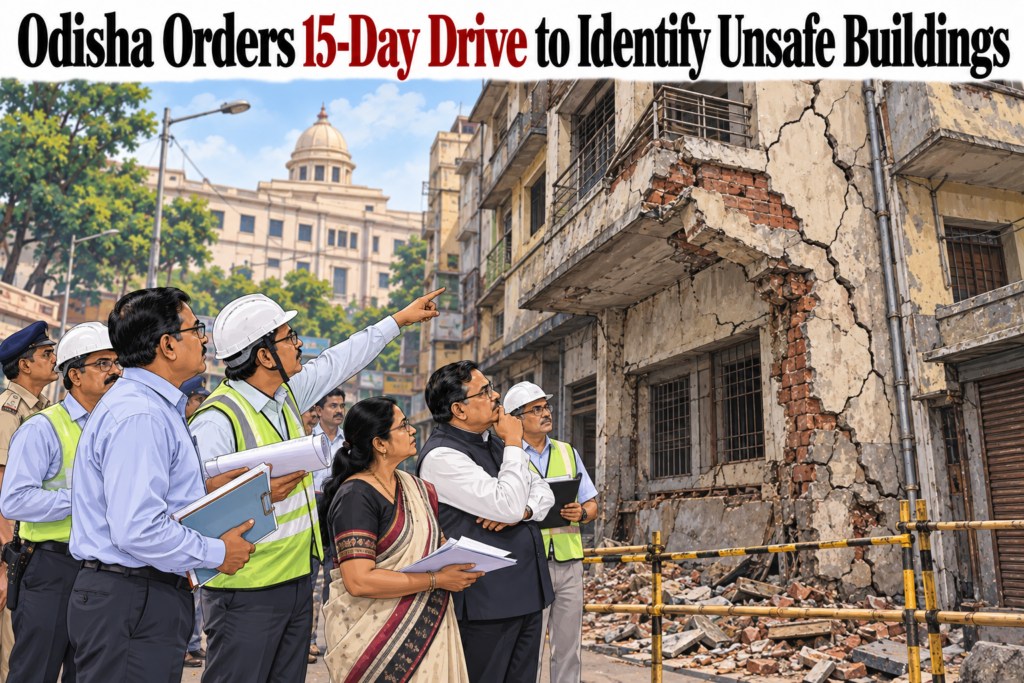 Odisha government inspection drive to identify unsafe buildings across the state