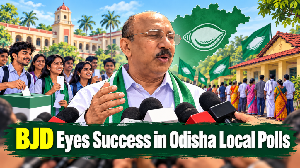 BJD leader Atanu Sabyasachi Nayak comments on BCJD college election victories and upcoming Odisha local elections.
