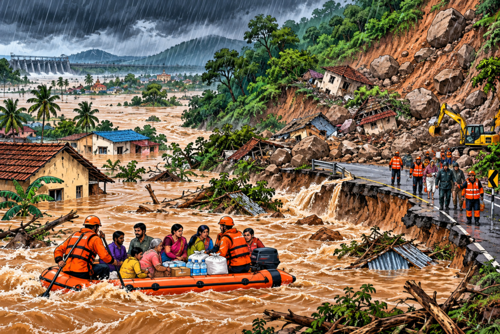 Odisha Flood and Landslide Disaster: Three of a Family Killed as Southern Districts Reel Under Cyclone Arnab