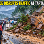 Large boulders and mud on Taptapani Ghat road after landslides during Cyclone Arnab rains