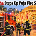 Odisha Fire Services personnel and fire engines prepared for Durga Puja and Dussehra safety across the state.